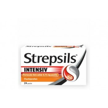 Strepsils intensiv fara zahar cu aroma de portocale, 8,75 mg, 16 pastile, Reckitt Benckiser Healthcare