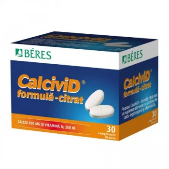 Calcivid - Formula citrat, 30 comprimate, Beres Pharmaceuticals Co
