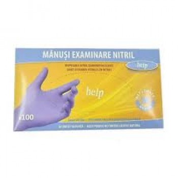 Manusi de examinare nitril M nepudrate albastre 100 bucati, Help