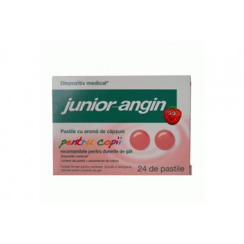 Junior Angin cu aroma de capsuni pentru copii, 24 pasile, Klosterfrau