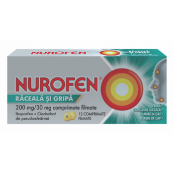 Nurofen raceala si gripa 200 mg/30 mg x 12 compr.film Reckitt Benckiser
