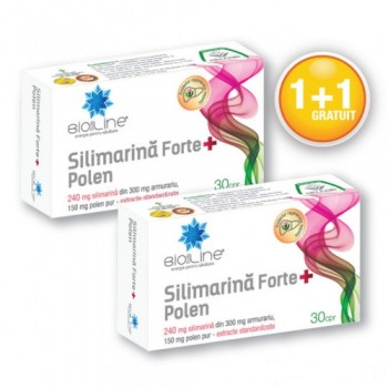 Silimarina Forte + Polen x30, pachet 1+1, Helcor