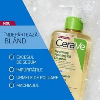 Ulei de curatare spumant si hidratant pentru piele normal-uscata, 473 ml, CeraVe