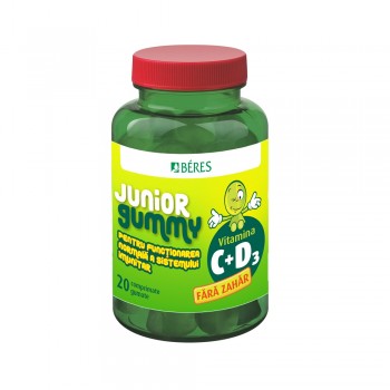Vitamina C + D3 Junior Gummy, 20 comprimate gumate, Beres Pharmaceuticals Co
