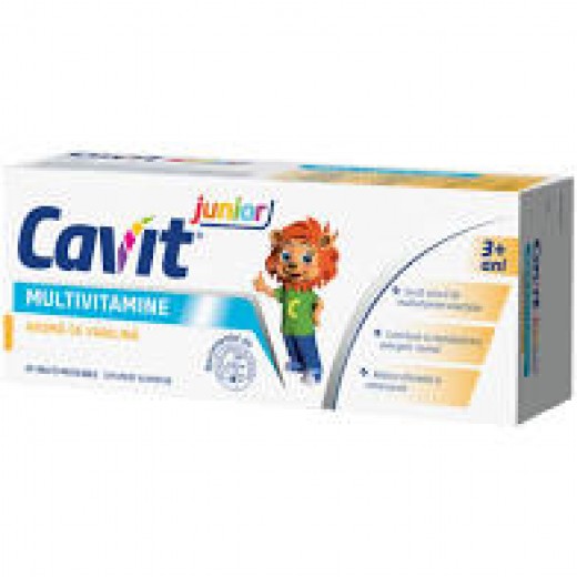 Cavit junior cu vanilie x 20 tb. masticabile, Biofarm