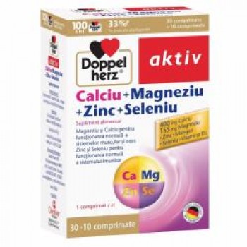 Doppelherz Ca+Mg+Zn+Seleniu x 30 compr. +10 compr. gratis